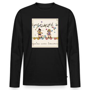 Dancing children in the flower garden - Men's Premium Organic Long Sleeve Shirt - black - Front - Nico (187cm)