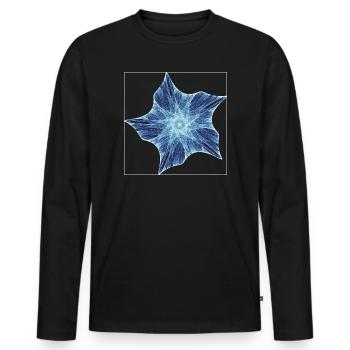 Étoile de mer bleue royale - T-shirt manches longues Premium bio Homme - noir - Devant - Nico (187cm)