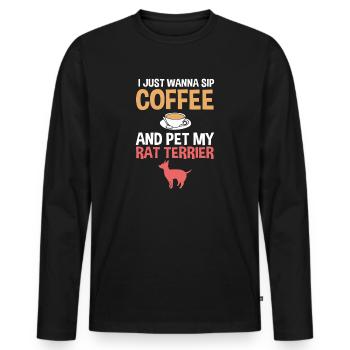 Rat Terrier - T-shirt manches longues Premium bio Homme - noir - Devant - Nico (187cm)