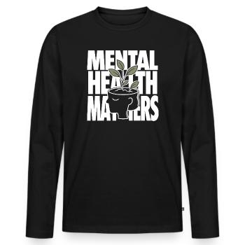 Mental Health Matters Design - Männer Premium Bio Langarmshirt - Schwarz - Vorne - Nico (187cm)