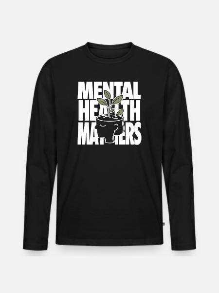 Mental Health Matters Design - Männer Premium Bio Langarmshirt - Schwarz