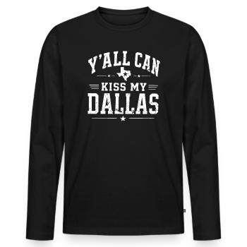 Vous pouvez embrasser mon attitude de Dallas - T-shirt manches longues Premium bio Homme - noir - Devant - Nico (187cm)
