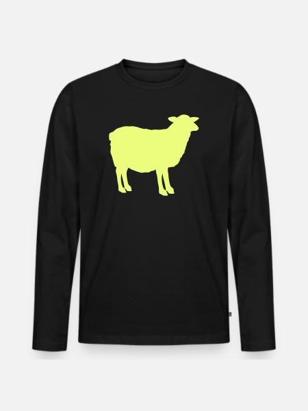 schaf - Männer Premium Bio Langarmshirt - Schwarz