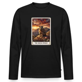 Carte de tarot Rock Hyrax - T-shirt manches longues Premium bio Homme - noir - Devant - Nico (187cm)