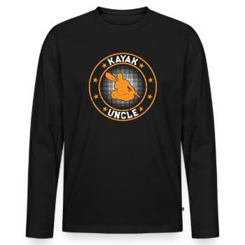 Kayak Oncle Kayak Oncle Kayakiste - T-shirt manches longues Premium bio Homme - noir - Devant - Nico (187cm)