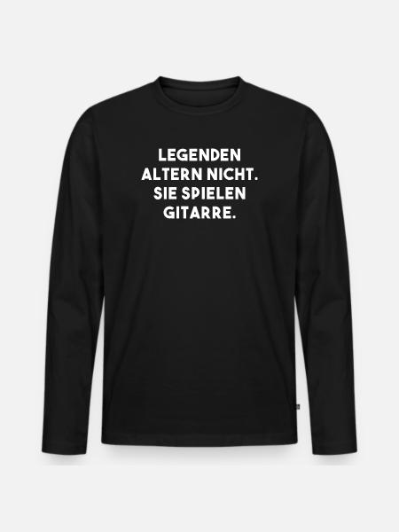 Gitarre Legende - Männer Premium Bio Langarmshirt - Schwarz