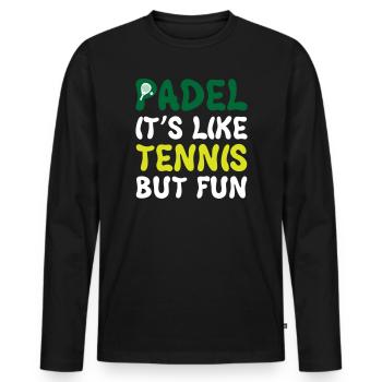 Padel_It_Is_Like_Tennis_But_Fun - T-shirt manches longues Premium bio Homme - noir - Devant - Nico (187cm)