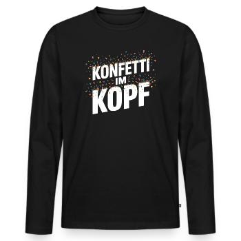 Konfetti Im Kopf Karneval Fasching Alaaf Kostüm - Männer Premium Bio Langarmshirt - Schwarz - Vorne - Nico (187cm)