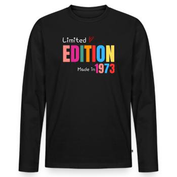 Limited edition Made in 1973 - T-shirt manches longues Premium bio Homme - noir - Devant - Nico (187cm)