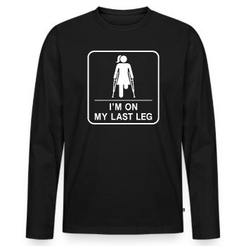 Ich bin am Ende meiner Kräfte – Lustiges Video übe - Männer Premium Bio Langarmshirt - Schwarz - Vorne - Nico (187cm)