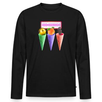 Neon Cream Trio Mashup - Men's Premium Organic Long Sleeve Shirt - black - Front - Nico (187cm)