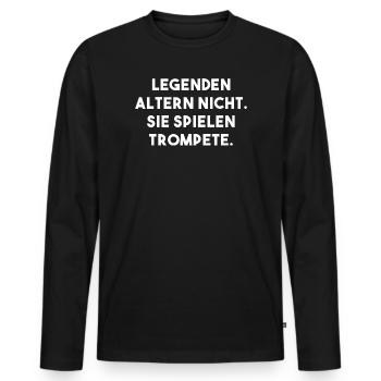 Trompete Shirt - Männer Premium Bio Langarmshirt - Schwarz - Vorne - Nico (187cm)
