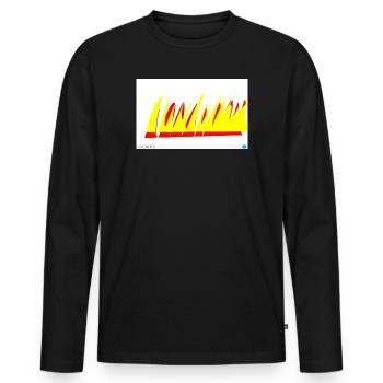 Lignes de flamme jaune-rouge - T-shirt manches longues Premium bio Homme - noir - Devant - Nico (187cm)