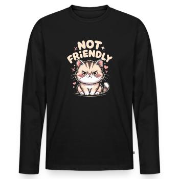 Not Friendly Introvert Antisocial Loner - Men's Premium Organic Long Sleeve Shirt - black - Front - Nico (187cm)