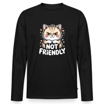Not Friendly Introvertiert Antisocial Einzelgänger - Männer Premium Bio Langarmshirt - Schwarz - Vorne - Nico (187cm)