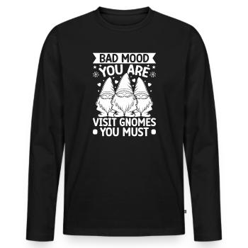Hommes costumés de gnomes mauvaise humeur Visitez les gnomes Tu dois - T-shirt manches longues Premium bio Homme - noir - Devant - Nico (187cm)