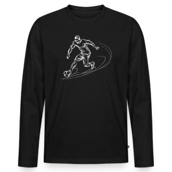 Art de lignes d’un joueur de football - T-shirt manches longues Premium bio Homme - noir - Devant - Nico (187cm)