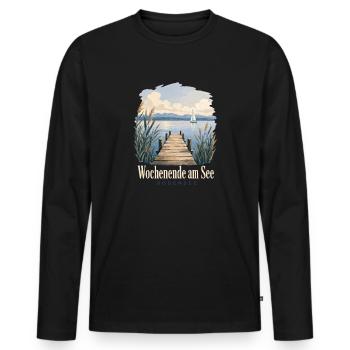 Wochenende am See, Bodensee Uferkind Heimatmotiv - Men's Premium Organic Long Sleeve Shirt - black - Front - Nico (187cm)