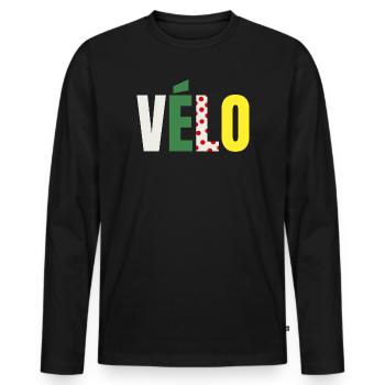Fahrradtrikot Original-Radfahrergeschenk - Männer Premium Bio Langarmshirt - Schwarz - Vorne - Nico (187cm)