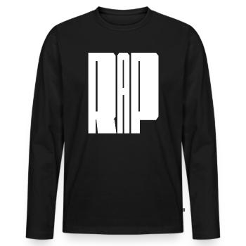Logo rap audacieux - T-shirt manches longues Premium bio Homme - noir - Devant - Nico (187cm)
