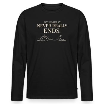 Aidant Familial Travailleur - T-shirt manches longues Premium bio Homme - noir - Devant - Nico (187cm)