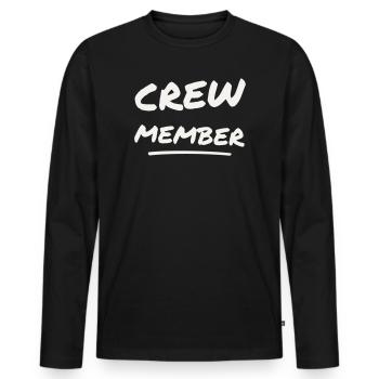 Lettrage au pinceau des membres de l’équipe - Événement du personnel - T-shirt manches longues Premium bio Homme - noir - Devant - Nico (187cm)