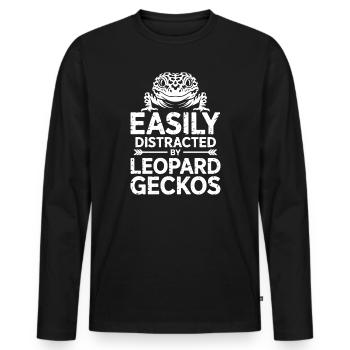 Leopardgecko Sprüche Lustige Leopardgecko Geschenk - Männer Premium Bio Langarmshirt - Schwarz - Vorne - Nico (187cm)