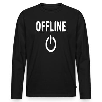 Offline Power Icon Muster - Männer Premium Bio Langarmshirt - Schwarz - Vorne - Nico (187cm)