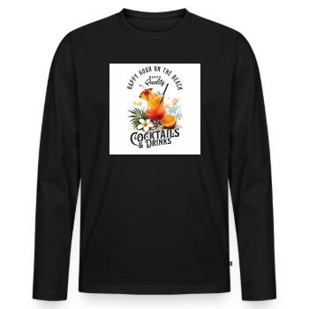 Cocktails - T-shirt manches longues Premium bio Homme - noir - Devant - Nico (187cm)
