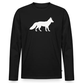 Fox - Men's Premium Organic Long Sleeve Shirt - black - Front - Nico (187cm)