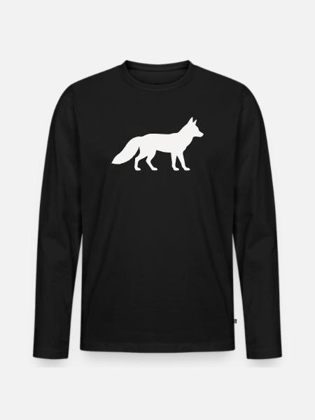 Wolf - Männer Premium Bio Langarmshirt - Schwarz