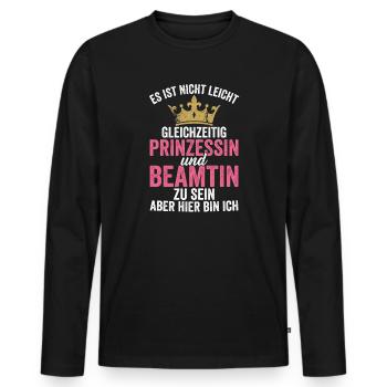 Prinzessin und Beamtin zugleich - Männer Premium Bio Langarmshirt - Schwarz - Vorne - Nico (187cm)