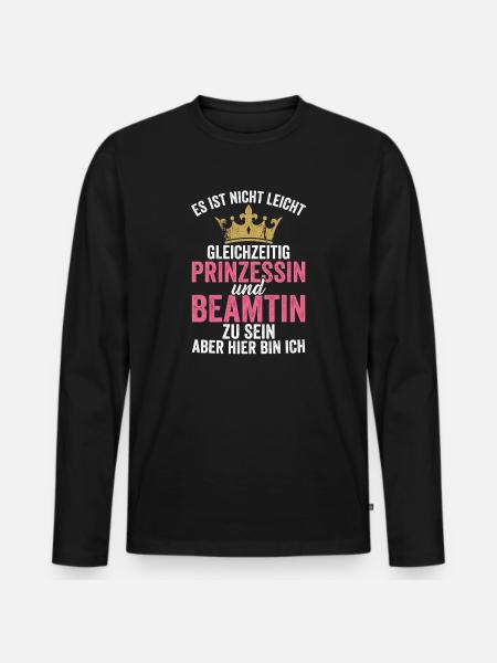 Prinzessin und Beamtin zugleich - Männer Premium Bio Langarmshirt - Schwarz