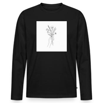 Power of Flower - Men's Premium Organic Long Sleeve Shirt - black - Front - Nico (187cm)