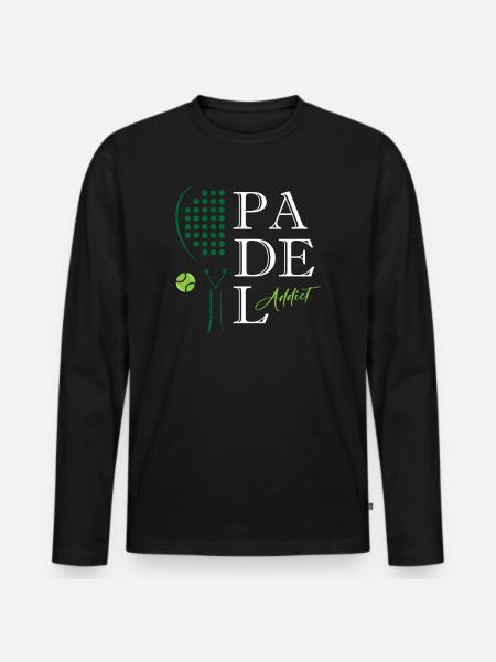 Padel_Addict - Männer Premium Bio Langarmshirt - Schwarz