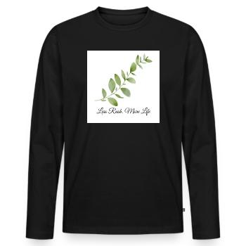Less Rush More Life Botanical Design - Men's Premium Organic Long Sleeve Shirt - black - Front - Nico (187cm)