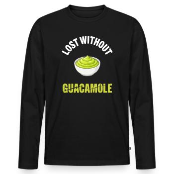 Cadeaux de trempette guacamole et avocat - T-shirt manches longues Premium bio Homme - noir - Devant - Nico (187cm)