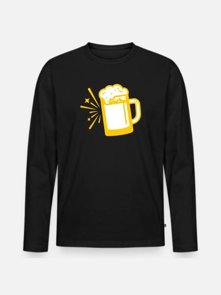 Chope à bière - T-shirt manches longues Premium bio Homme - noir