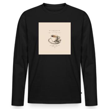 La vie commence après l’espresso | Amateur de café vintage - T-shirt manches longues Premium bio Homme - noir - Devant - Nico (187cm)