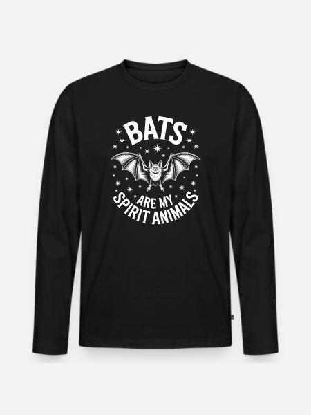 Bat Sayings Funny Bat Gift - Men's Premium Organic Long Sleeve Shirt - black