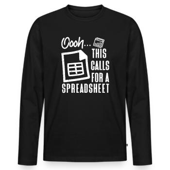 oh this calls for a spreadsheet - Men's Premium Organic Long Sleeve Shirt - black - Front - Nico (187cm)