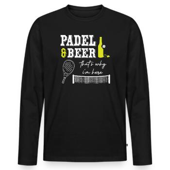 Padel_And_Beer - T-shirt manches longues Premium bio Homme - noir - Devant - Nico (187cm)