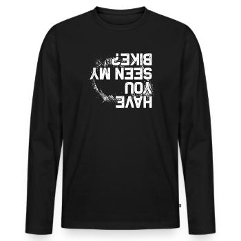 Tu as vu mon vélo ? Vélo VTT Descente - T-shirt manches longues Premium bio Homme - noir - Devant - Nico (187cm)