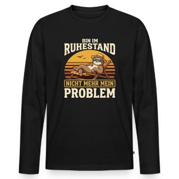 Rente 2026 Nicht mehr mein problem  - Männer Premium Bio Langarmshirt - Schwarz - Vorne - Nico (187cm)