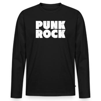 Punkrock Mutige Typografie - Männer Premium Bio Langarmshirt - Schwarz - Vorne - Nico (187cm)