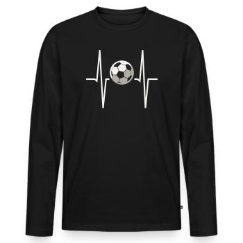 Football Rythme cardiaque ECG Moniteur de fréquence cardiaque Fan de football - T-shirt manches longues Premium bio Homme - noir - Devant - Nico (187cm)