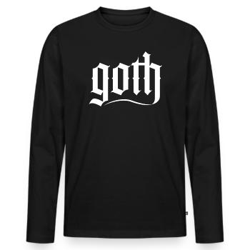 Gothic Script Monogram Crest - Men's Premium Organic Long Sleeve Shirt - black - Front - Nico (187cm)