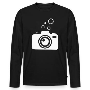 Underwater Camera Camera Diver Diving Gift - Men's Premium Organic Long Sleeve Shirt - black - Front - Nico (187cm)