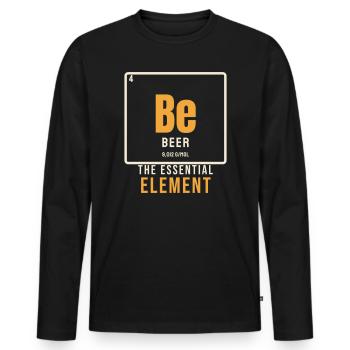 Bieressentielles Element – Periodensystem - Männer Premium Bio Langarmshirt - Schwarz - Vorne - Nico (187cm)