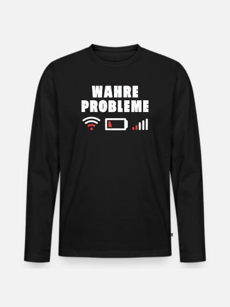 Vrais problèmes - T-shirt manches longues Premium bio Homme - noir